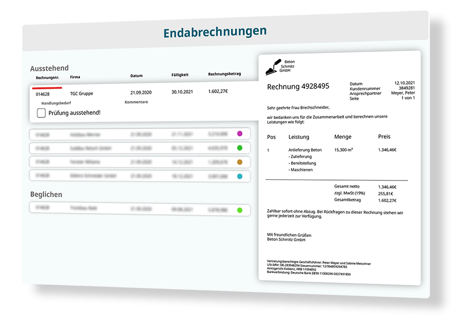 Digitaler Rechnungseingang Funktionsumfang