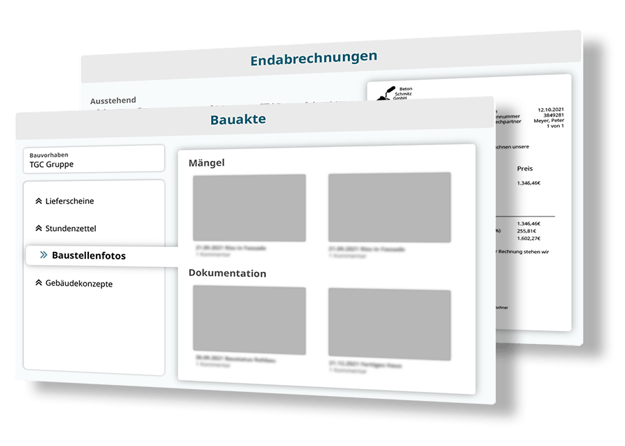 Funktionsumfang von digitaler Bauakte und Rechnungseingang